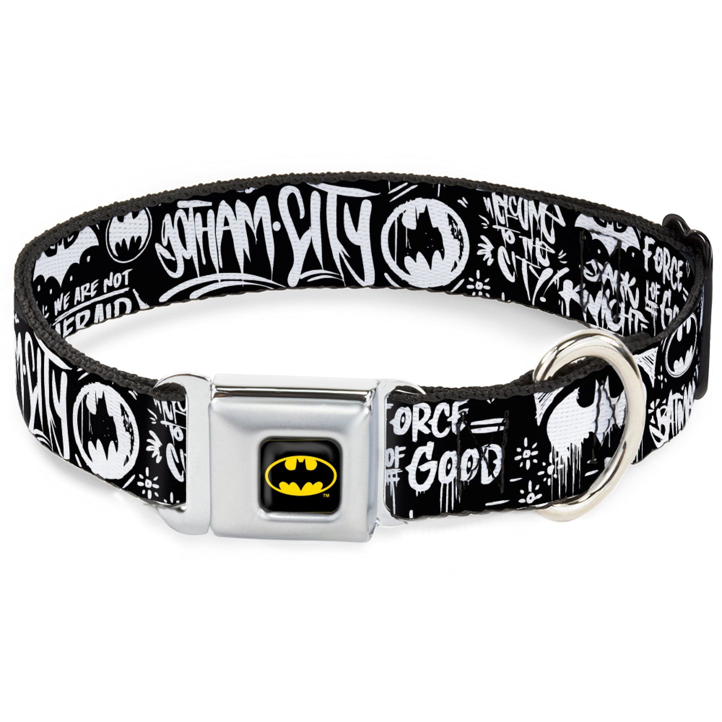 Batman Gotham City Graffiti Collage Seatbelt Buckle Collar
