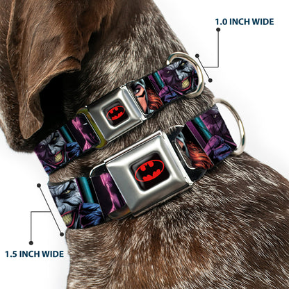 Batman Batgirl and Joker Comic Book Cover Seatbelt Buckle Dog Collar