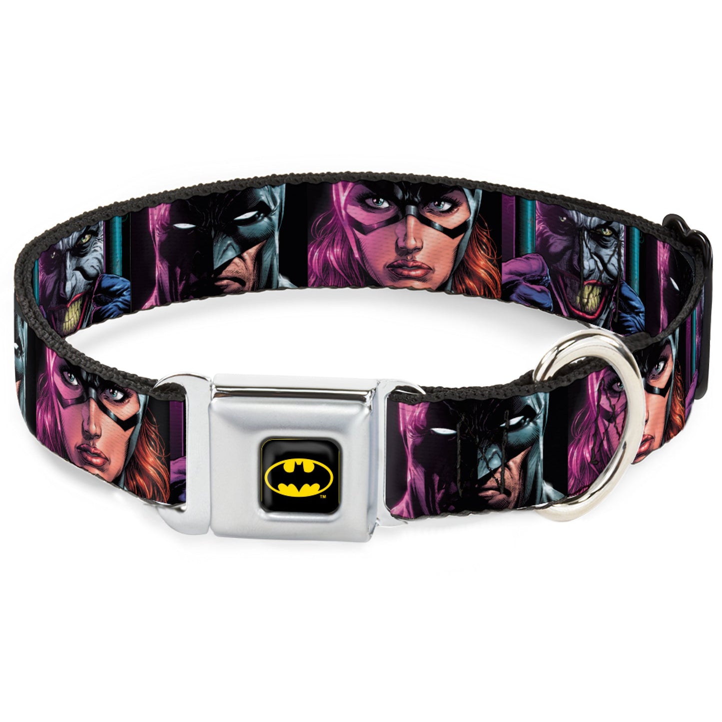 Batman Batgirl and Joker Comic Book Cover Seatbelt Buckle Dog Collar