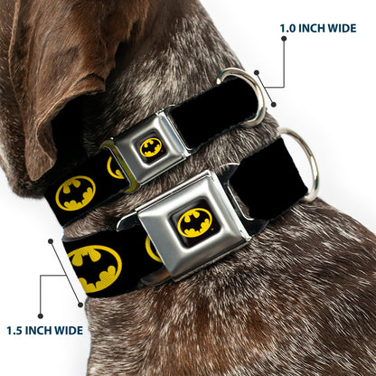 Batman 1989 Logo Full Color Black Yellow Seatbelt Buckle Collar