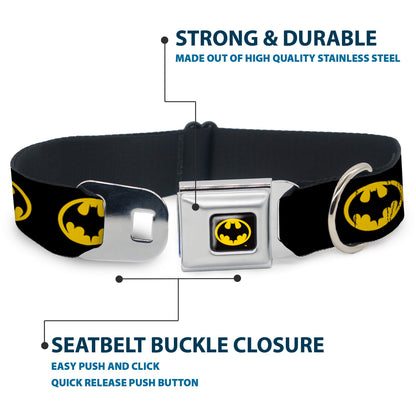 Batman 1989 Logo Full Color Black Yellow Seatbelt Buckle Collar