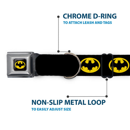 Batman 1989 Logo Full Color Black Yellow Seatbelt Buckle Collar