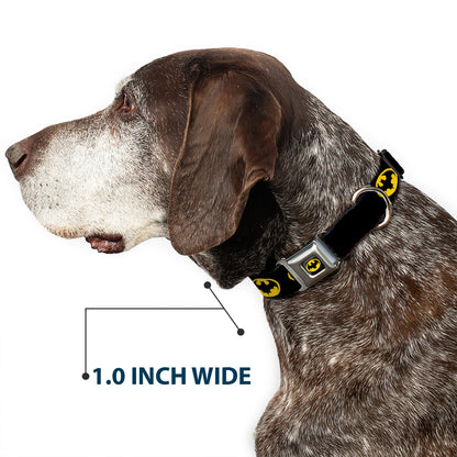 Batman 1989 Logo Full Color Black Yellow Seatbelt Buckle Collar