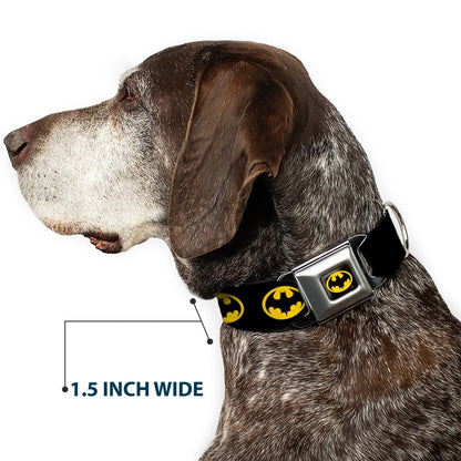 Batman 1989 Logo Full Color Black Yellow Seatbelt Buckle Collar