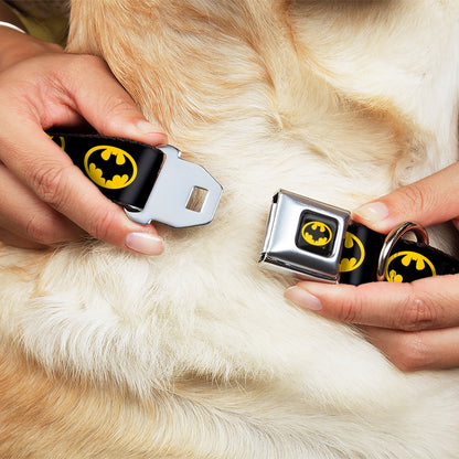 Batman 1989 Logo Full Color Black Yellow Seatbelt Buckle Collar