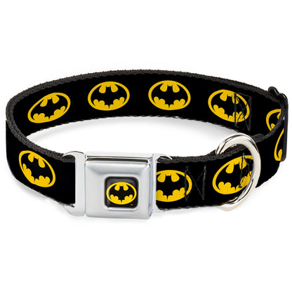 Batman 1989 Logo Full Color Black Yellow Seatbelt Buckle Collar