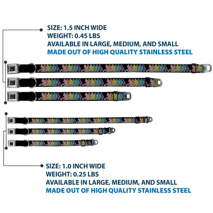 Grateful Dead Steal Your Face Dancing Skeletons Seatbelt Buckle Collar