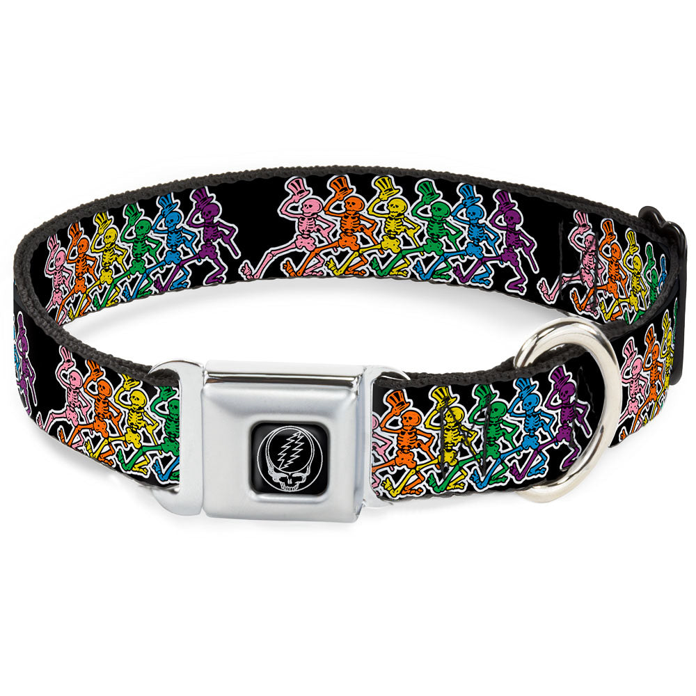 Grateful Dead Steal Your Face Dancing Skeletons Seatbelt Buckle Collar