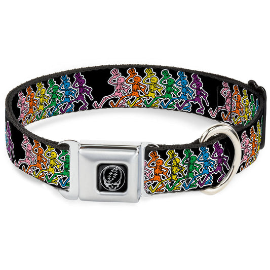 Grateful Dead Steal Your Face Dancing Skeletons Seatbelt Buckle Collar