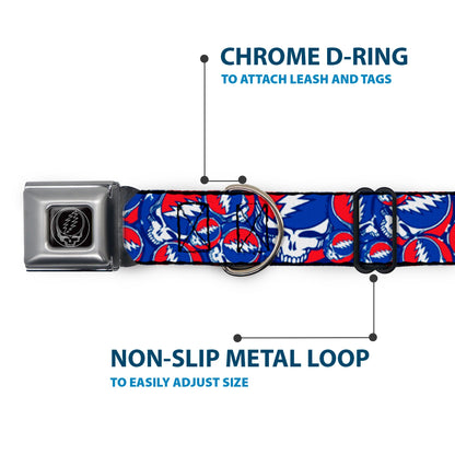 Grateful Dead Steal Your Face Stacked Seatbelt Buckle Collar