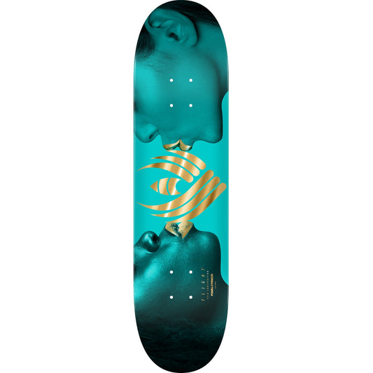 Powell Peralta Kiss Flight Skateboard Deck - 8.13″ Turquoise/Gold Foil
