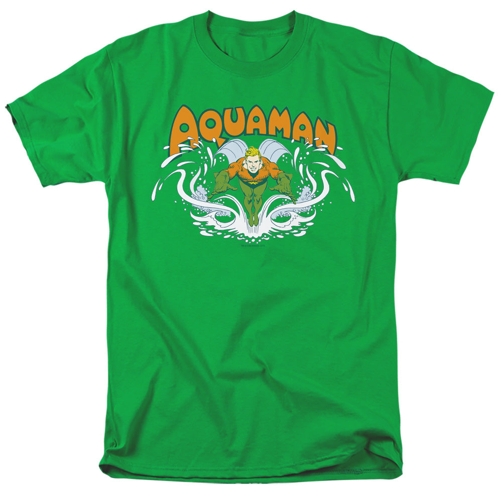 Dc Aquaman Aquaman Splash Mens T Shirt Kelly Green