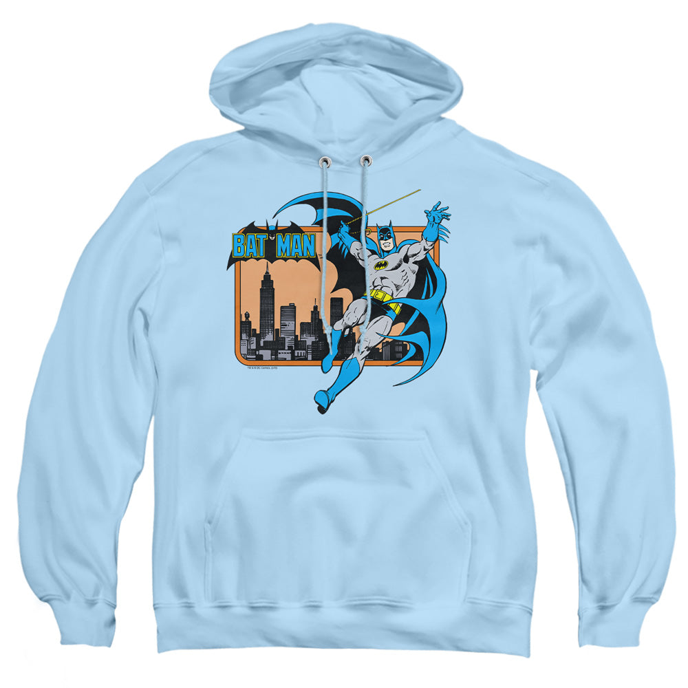 Dc Batman Batman In The City Mens Hoodie Light Blue Officially Licensed