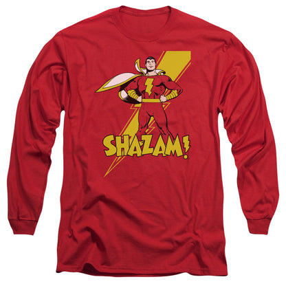 Dc Shazam Shazam Mens Long Sleeve Shirt Red Officially Licensed