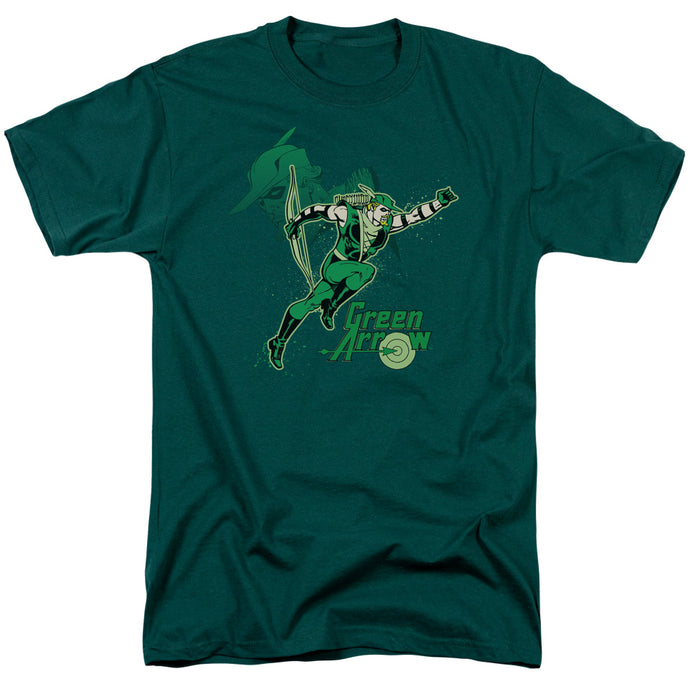 Dc Green Arrow Green Arrow In Action Mens T Shirt Hunter Green