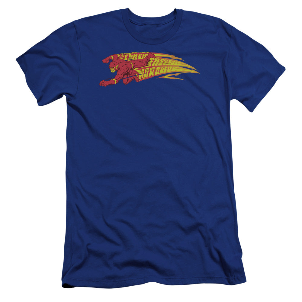 Dc Flash Fastest Man Alive Hbo Premium Bella Canvas Slim Fit Mens T Shirt Royal Blue