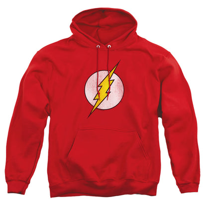 Dc Flash Flash Logo Distressed Mens Hoodie Red Officially Licensed
