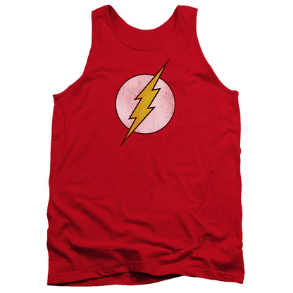 Dc Flash Flash Logo Distressed Mens Tank Top Shirt Red