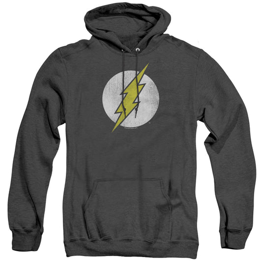Dc Flash Flash Logo Distressed Heather Mens Hoodie Black Officially Licensed