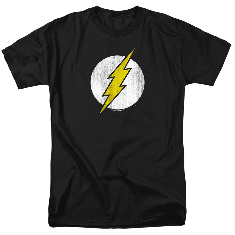 Dc Flash Flash Logo Distressed Mens T Shirt Black