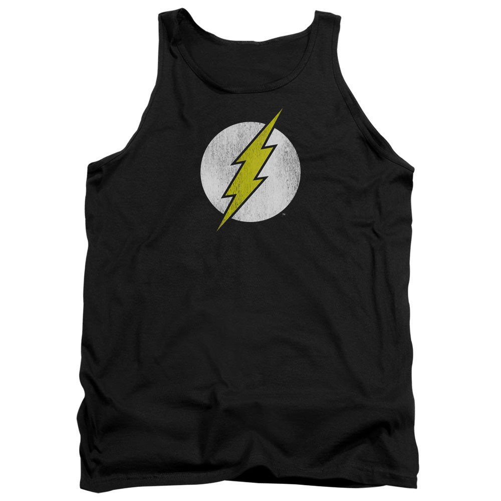 Dc Flash Flash Logo Distressed Mens Tank Top Shirt Black