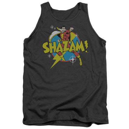 Dc Shazam Power Bolt Mens Tank Top Shirt Charcoal