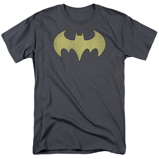 Dc Batgirl Logo Distressed Mens T Shirt Charcoal