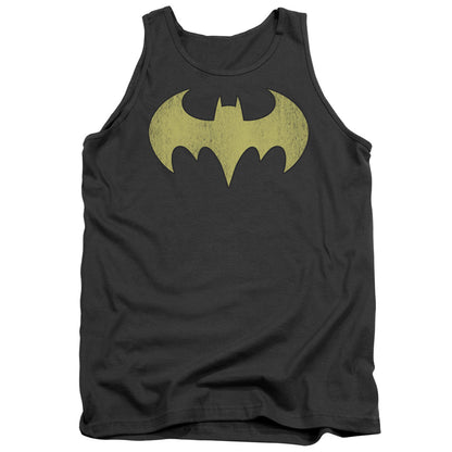 Dc Batgirl Logo Distressed Mens Tank Top Shirt Charcoal