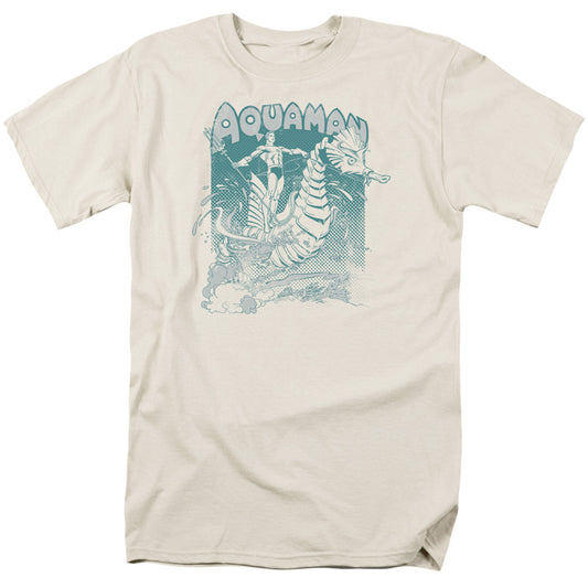 Dc Aquaman Catch A Wave Mens T Shirt Cream