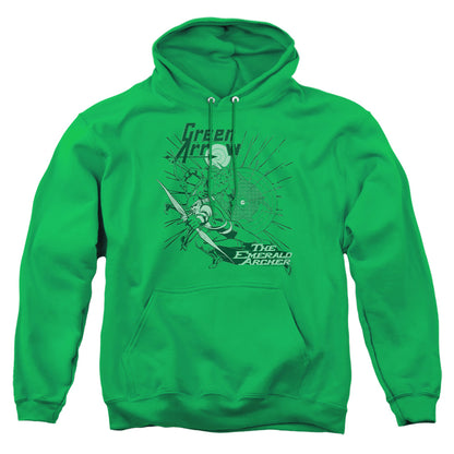 Dc Green Arrow The Emerald Archer Mens Hoodie Kelly Green Officially Licensed