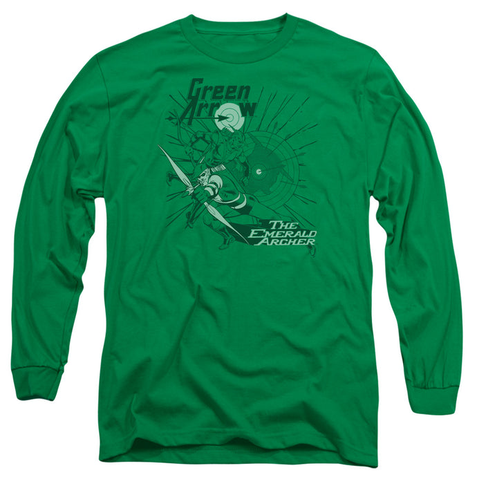 Dc Green Arrow The Emerald Archer Mens Long Sleeve Shirt Kelly Green