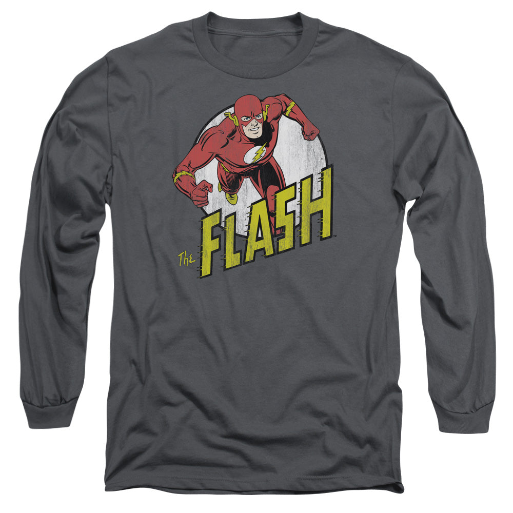 Dc Flash Run Flash Run Mens Long Sleeve Shirt Charcoal