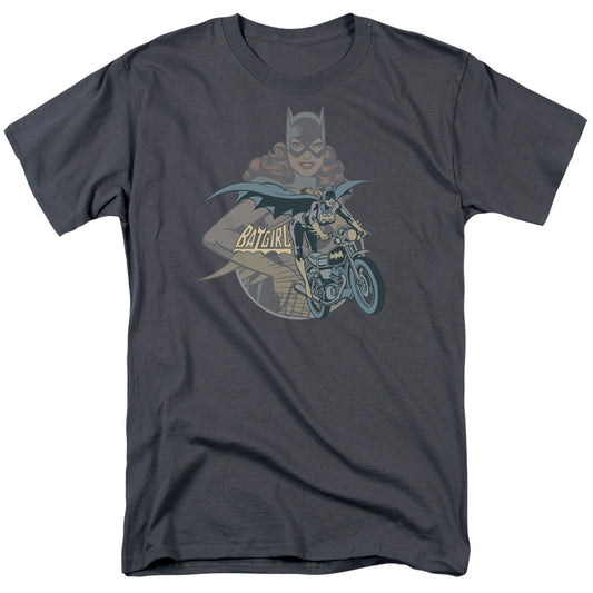 Dc Batgirl Biker Mens T Shirt Charcoal