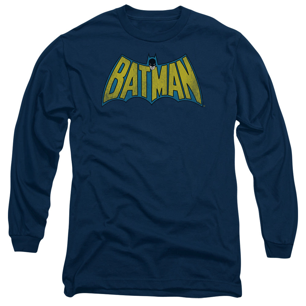 Dc Classic Batman Logo Mens Long Sleeve Shirt Navy Officially Licensed
