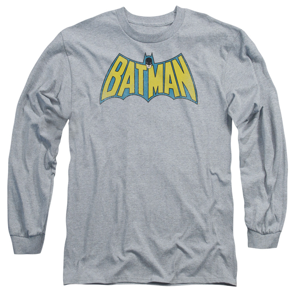 Dc Classic Batman Logo Mens Long Sleeve Shirt Athletic Heather Officially Licensed