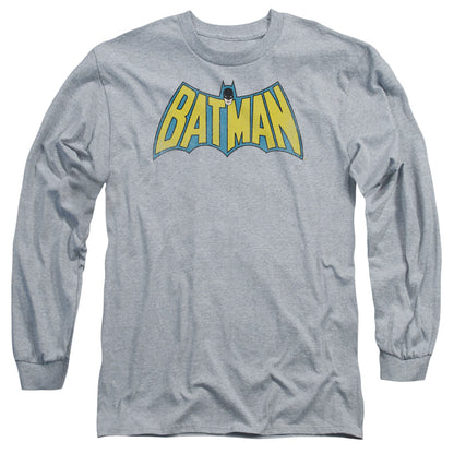 Dc Classic Batman Logo Mens Long Sleeve Shirt Athletic Heather Officially Licensed