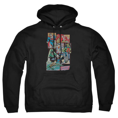 Dc Justice League Boxes Mens Hoodie Black Officially Licensed
