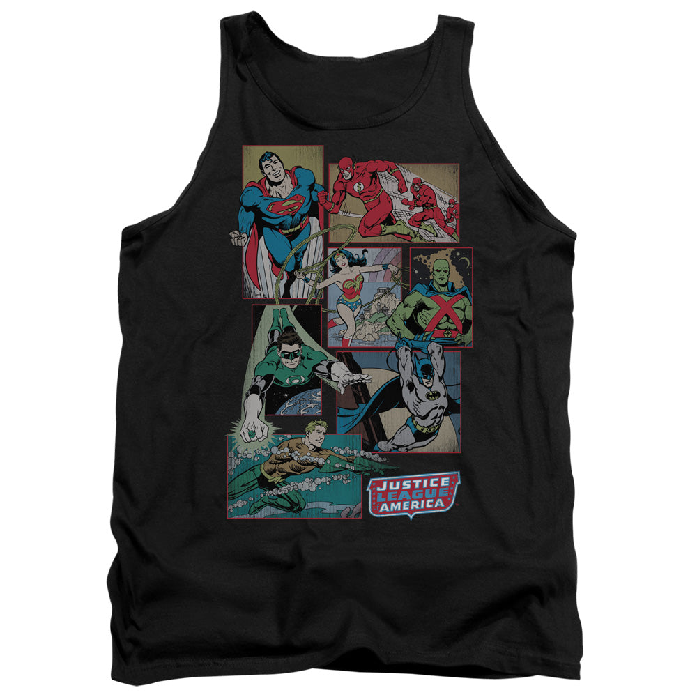 Dc Justice League Boxes Mens Tank Top Shirt Black