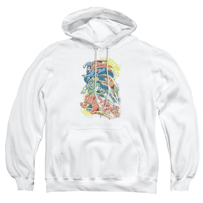 Dc Halftone League Mens Hoodie White Officially Licensed