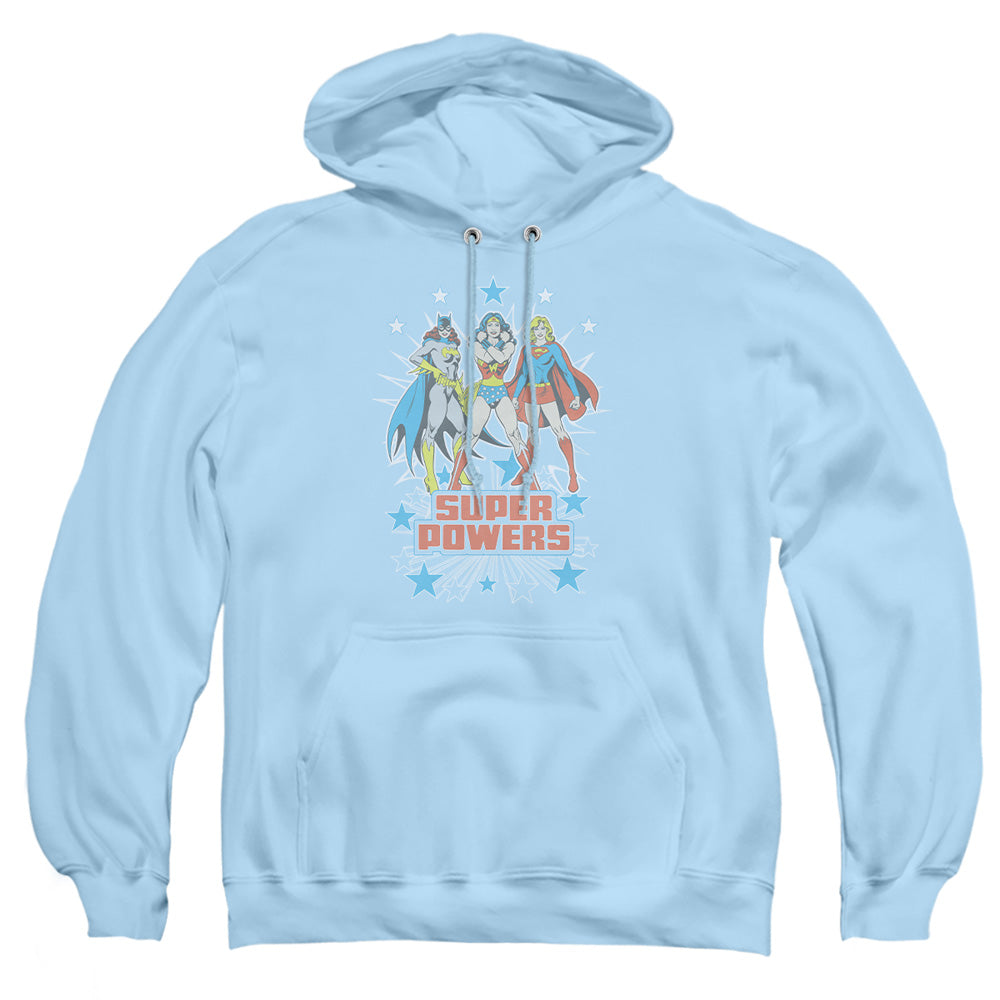 Dc Super Powers X3 Mens Hoodie Light Blue Officially Licensed