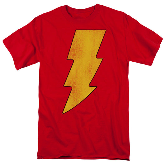 Dc Shazam Logo Distressed Mens T Shirt Red