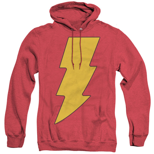Dc Shazam Logo Heather Mens Hoodie Red Officially Licensed