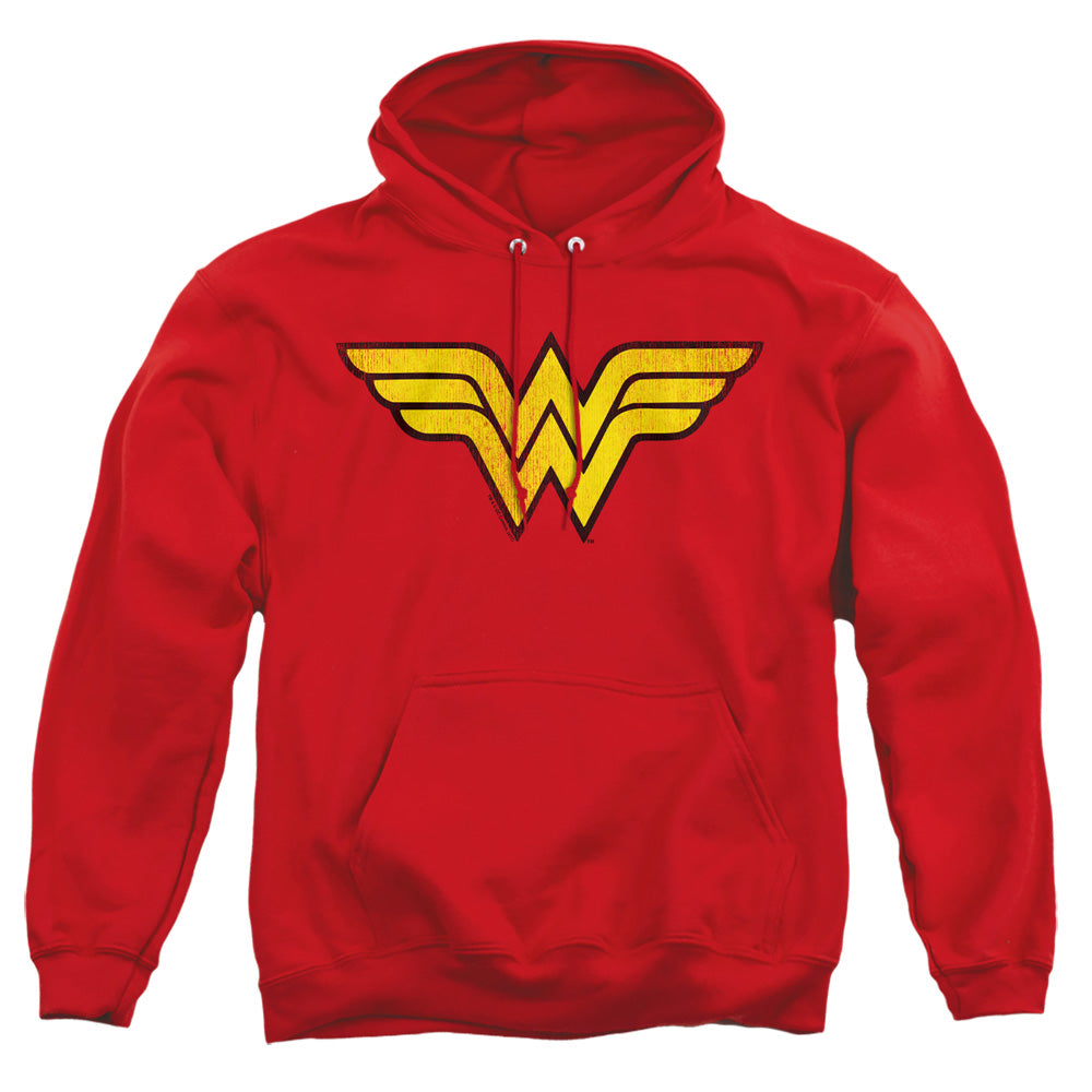 Dc Wonder Woman Logo Dist Mens Hoodie Red Officially Licensed