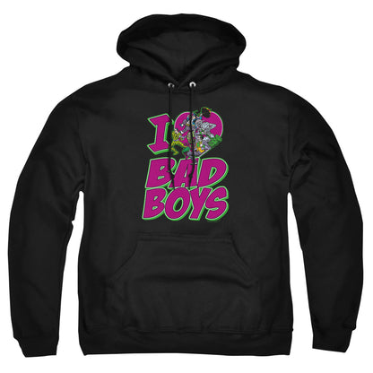 Dc I Heart Bad Boys Mens Hoodie Black Officially Licensed