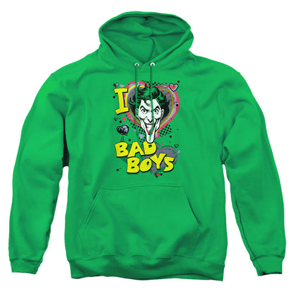 Dc I Heart Bad Boys 2 Mens Hoodie Kelly Green Officially Licensed