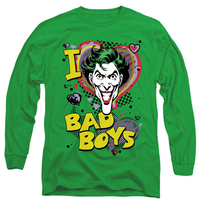 Dc I Heart Bad Boys 2 Mens Long Sleeve Shirt Kelly Green Officially Licensed