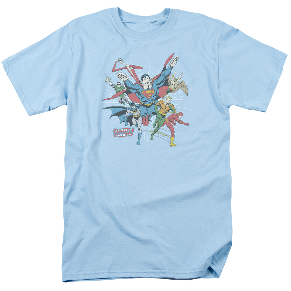 Dc Lead The Charge Mens T Shirt Light Blue