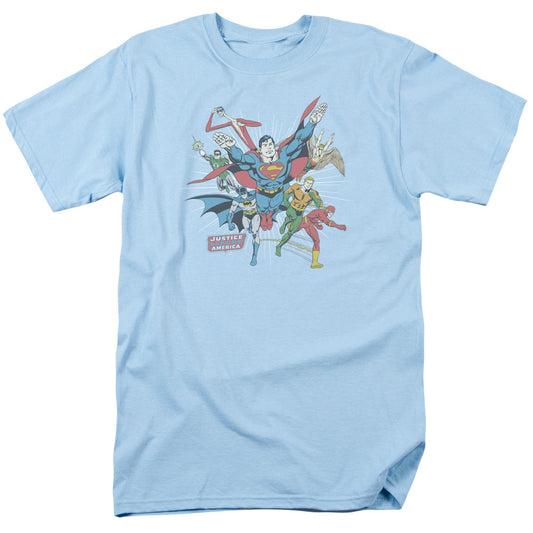 Dc Lead The Charge Mens T Shirt Light Blue