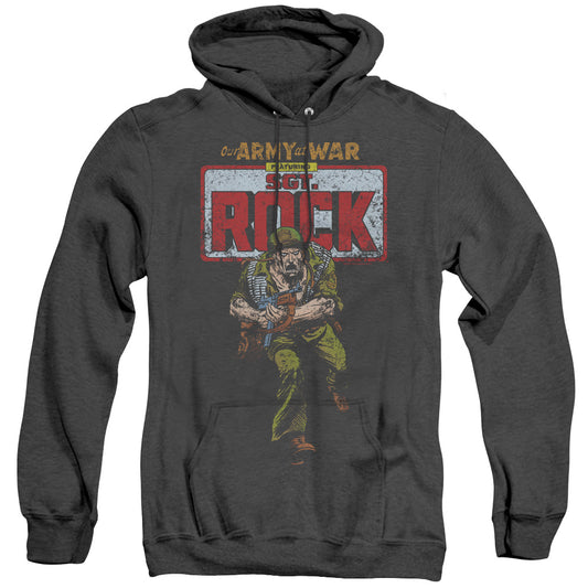 Dc Sgt Rock Heather Mens Hoodie Black Officially Licensed