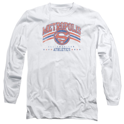 Dc Metropolis Athletics Mens Long Sleeve Shirt White Officially Licensed